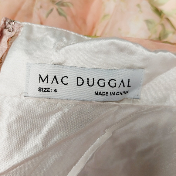 NWT Mac Duggal  Pink Multicolor Ruffle Tiered Floral Cut-Out Chiffon Gown P2841 - Picture 9 of 11